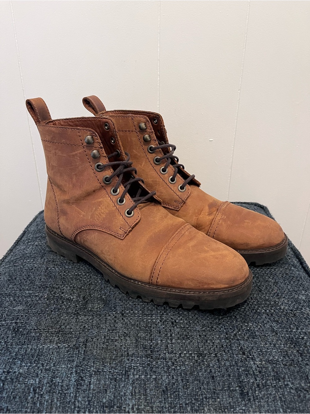 Patina Brown Lace Up Boots